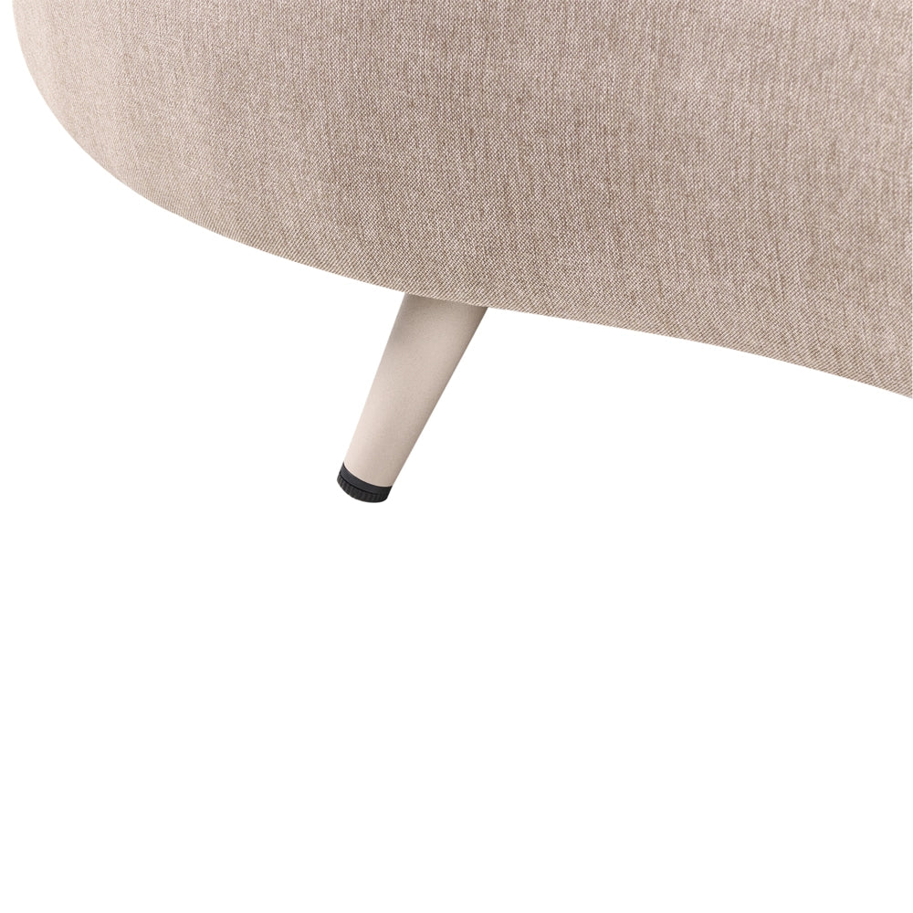 Divano da giardino a 3 posti con cuscini rivestimento in olefina idrorepellente e resistente ai raggi UV colore beige lato sinistro