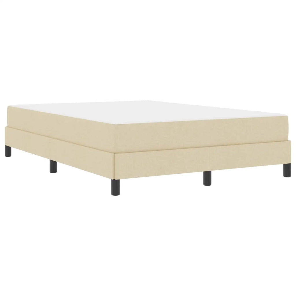 Letto a molle con materasso Crema 140 x 190 cm Tessuto 3398491