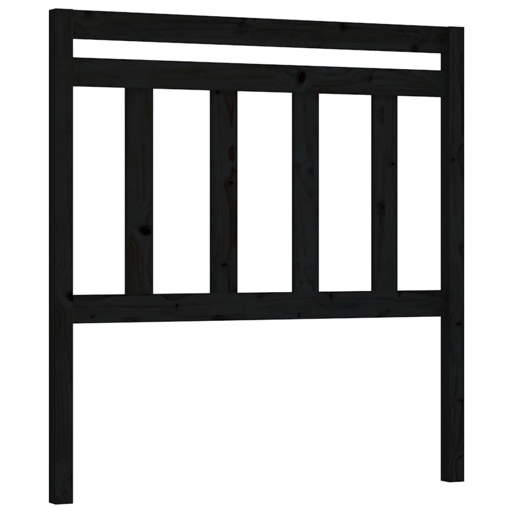 Testiera | Testata Letto Nera 81x4x100 cm in Legno Massello di Pino