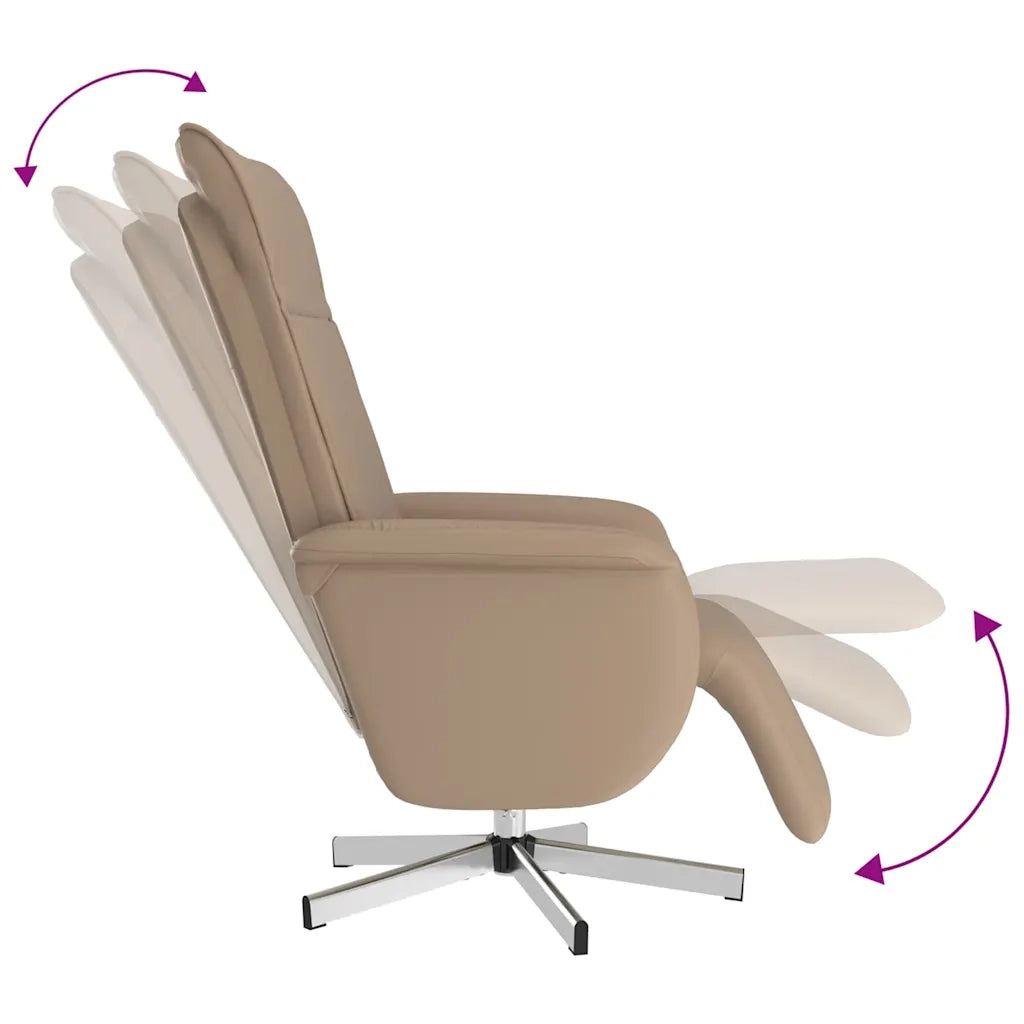 Divano Sedia-Poltrona Reclinabile Massaggi Poggiapiedi Cappuccino Similpelle 361185