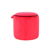 Pouf contenitore Reese in velluto rosso