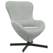 Poltrona | Sedia Relax uovo Grigio chiaro 63 x 73 x 90 cm Velluto