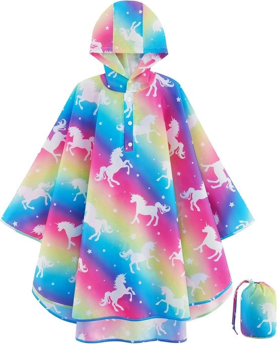 Reggiseno per Bambina, Impermeabile Poncho con Cappuccio per Ragazze, Impercettibile e Leggero