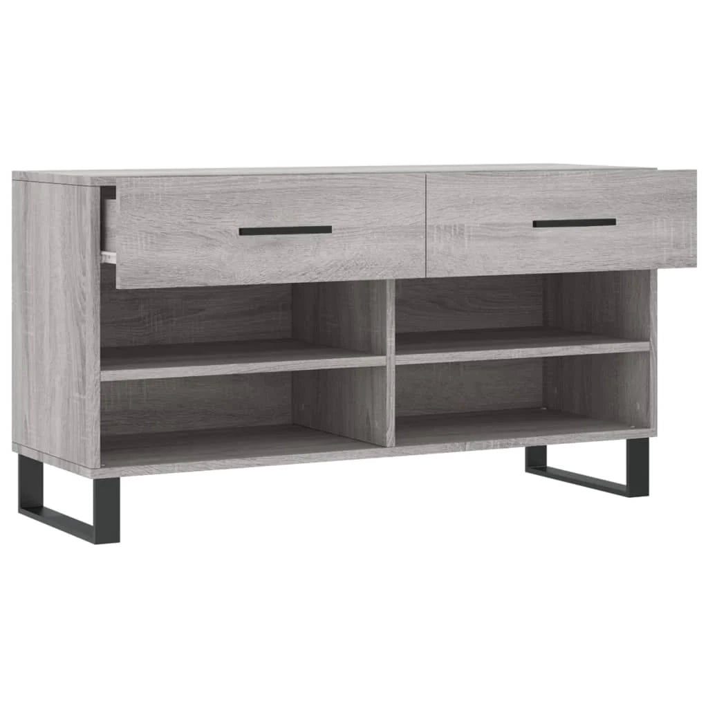 Panca portascarpe/stivali cassettiera scaffale mobiletto portaoggetti per ingresso legno Sonoma 102 x 35 x 55 cm legno ingegnerizzato grigio 02_0023002