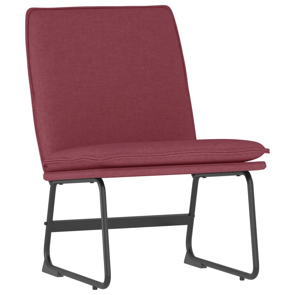 Poltrona | Sedia Lounge Rosso Vino 52x75x76 cm in Tessuto