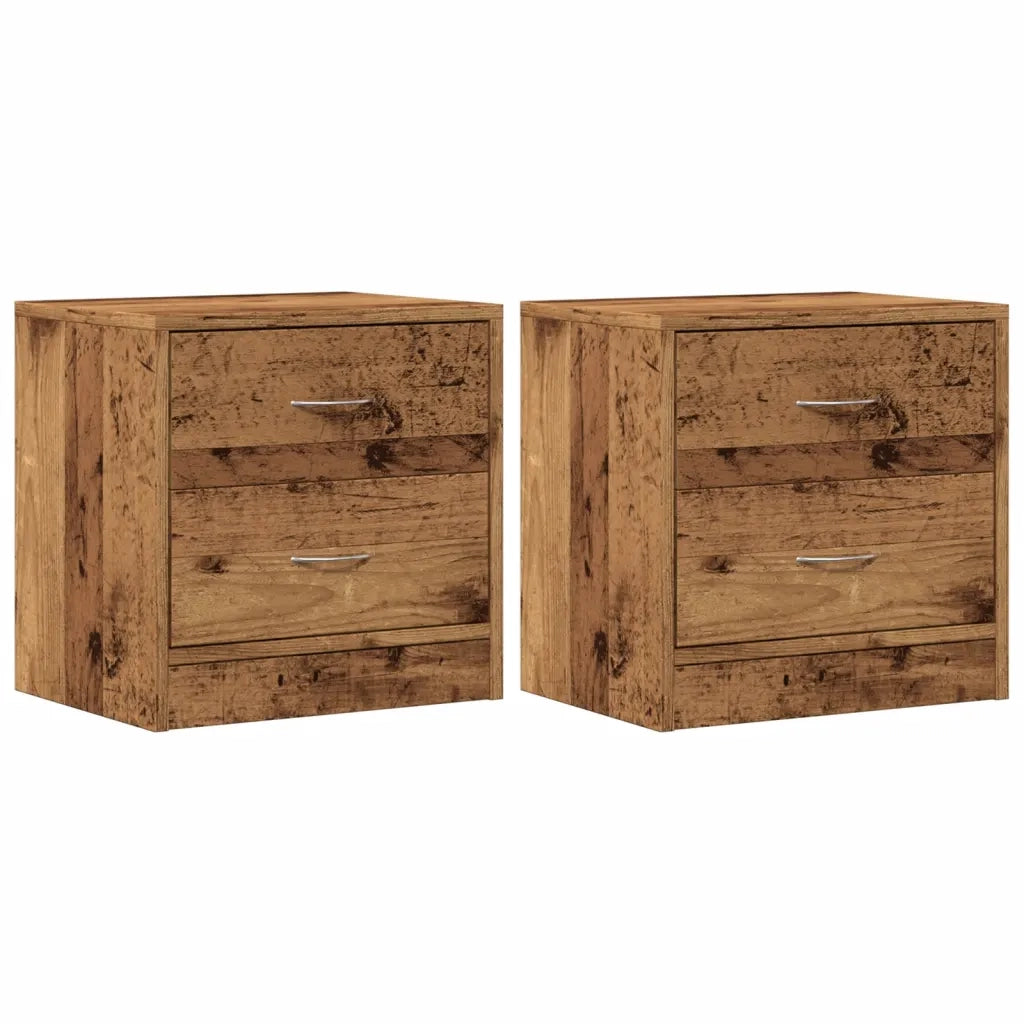 vidaXL Comodini Legno Antico 2 pz 40x30x40 cm in Legno Multistrato