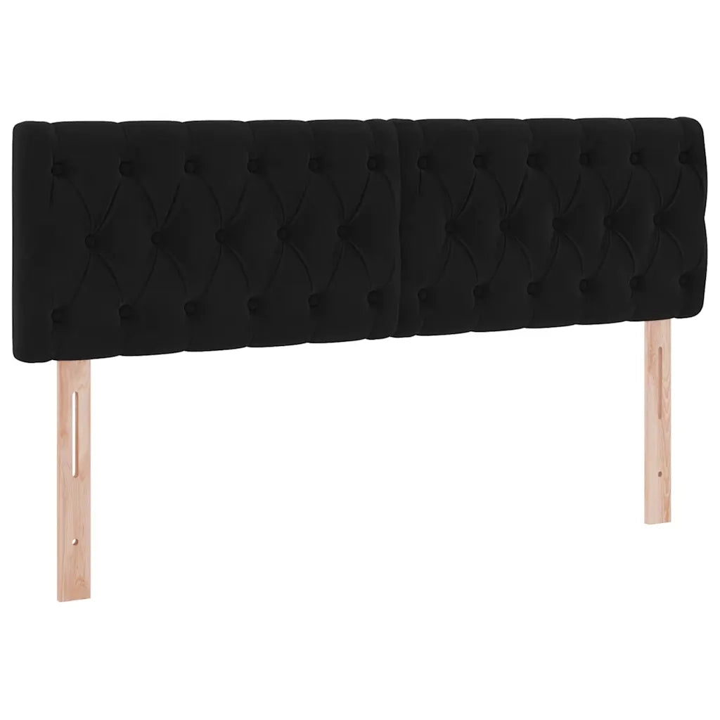 Letto con contenitore e LED con led Nero 140 x 190 cm Velluto 3371453