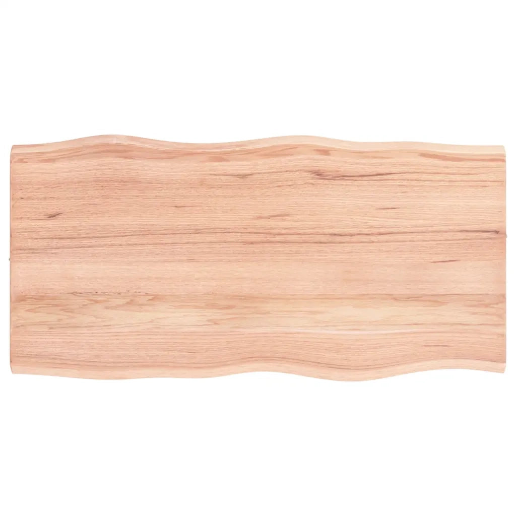 Piano Tavolo Marrone Chiaro 80x40x2 cm in Rovere Non Trattato 363938