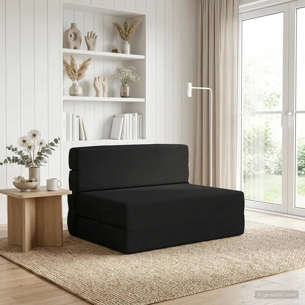 Divano Letto Pieghevole Nero 70 x 72 x 60 cm Tessuto 900070