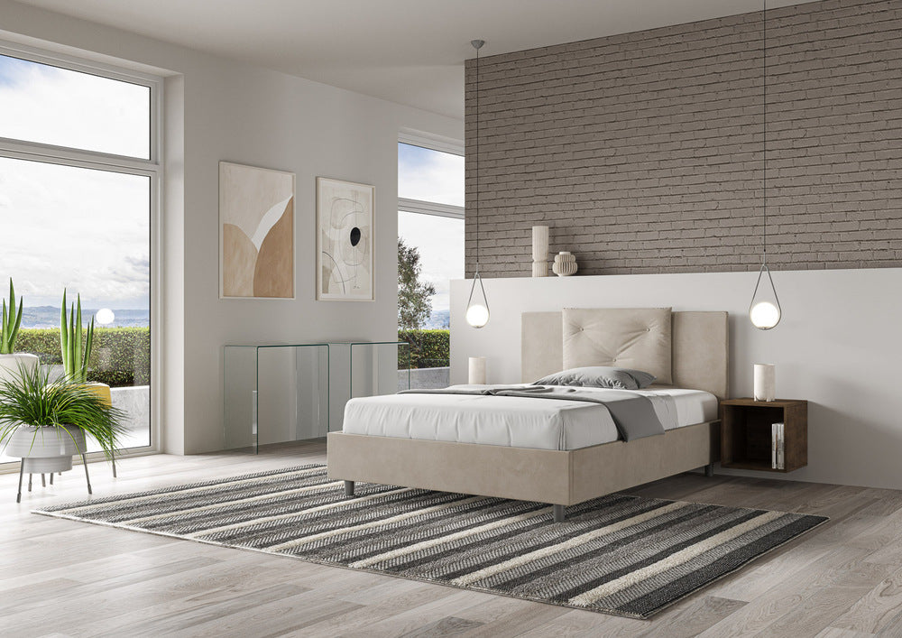 Letto Matrimoniale Large 170x210 cm con Rete Appia Sabbia