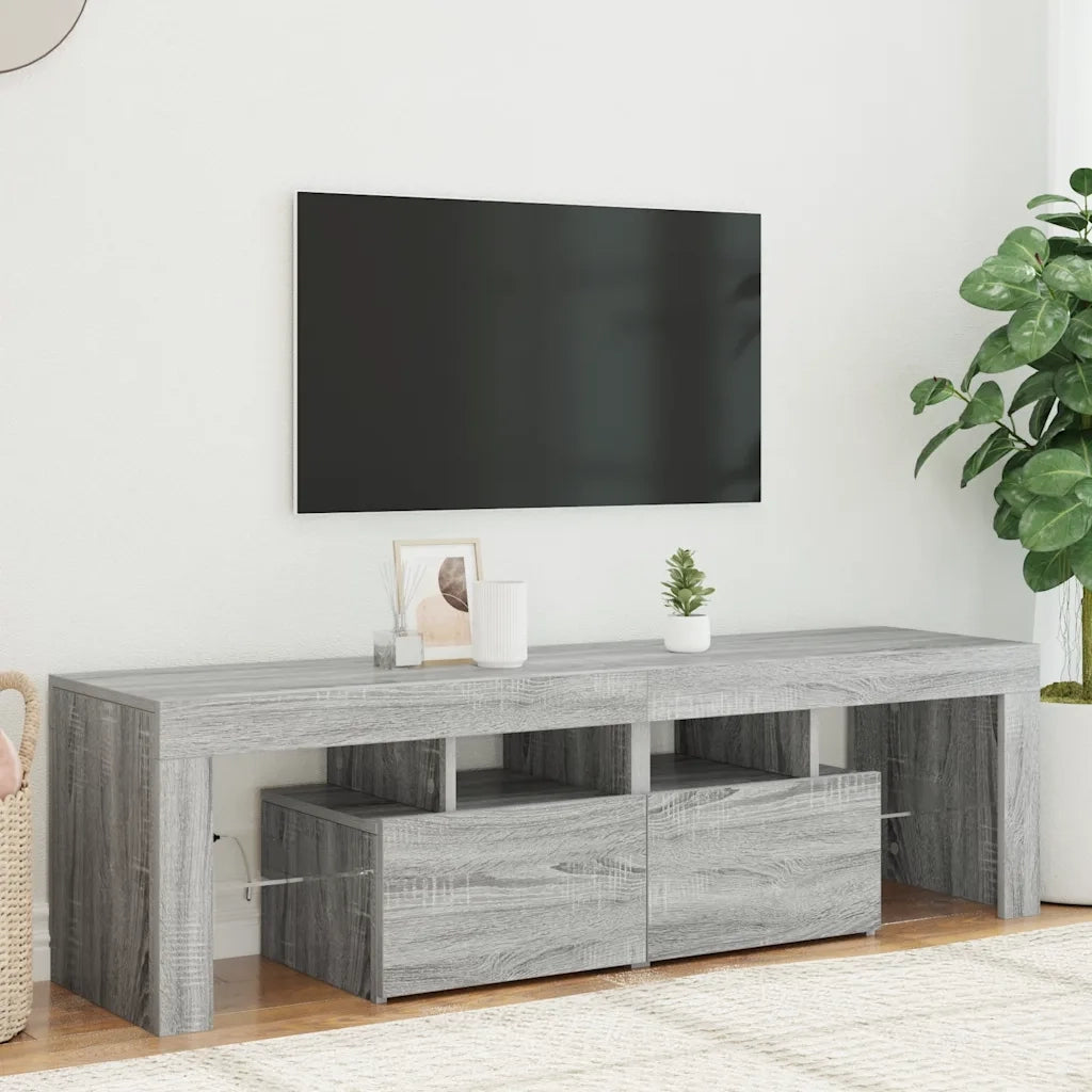 Mobile Porta TV con Luci LED grigio sonoma 140x36,5x40 cm cod mxl 14502