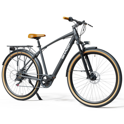 Sharp riga (bk-dm03e) city e-bike (nera) - bicicletta elettrica - ruote 29x2.125 - motore bafang 250w 36v - batteria  36v 7.8 ah certificata - telaio in alluminio - autonomia fino ad 60km - SHABK-DM03E