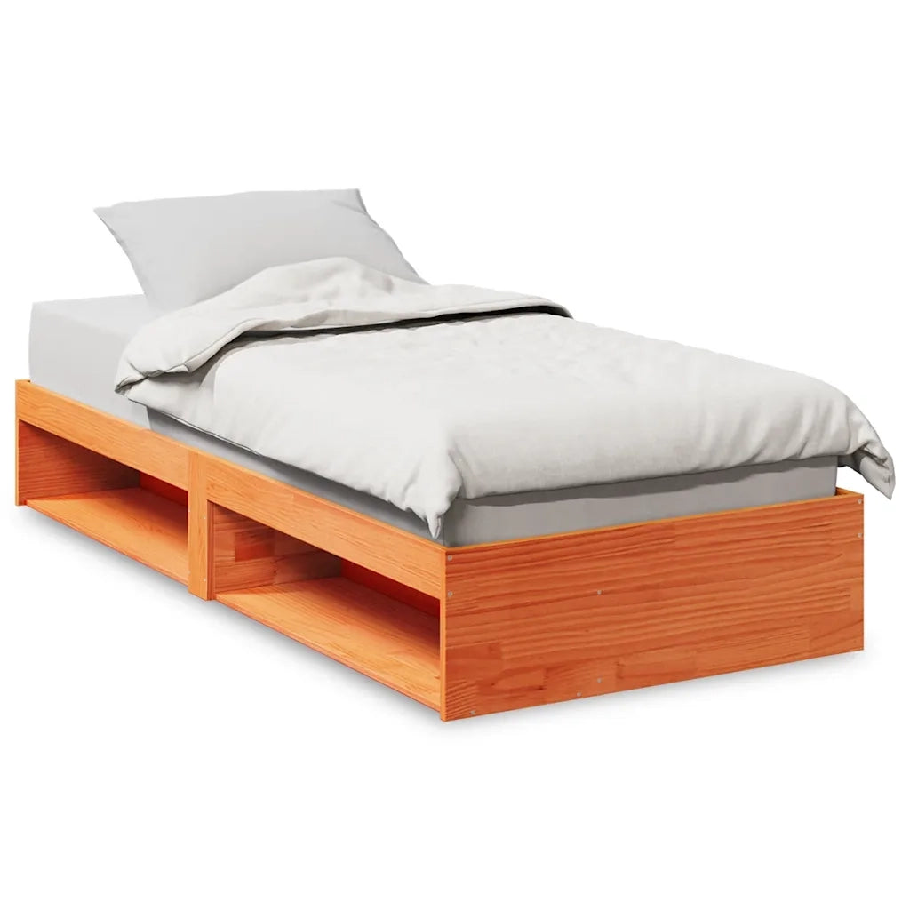 Dormeuse senza Materasso-Divano Letto-Struttura Letto Marrone Cera 90x200 cm Legno di Pino 151817