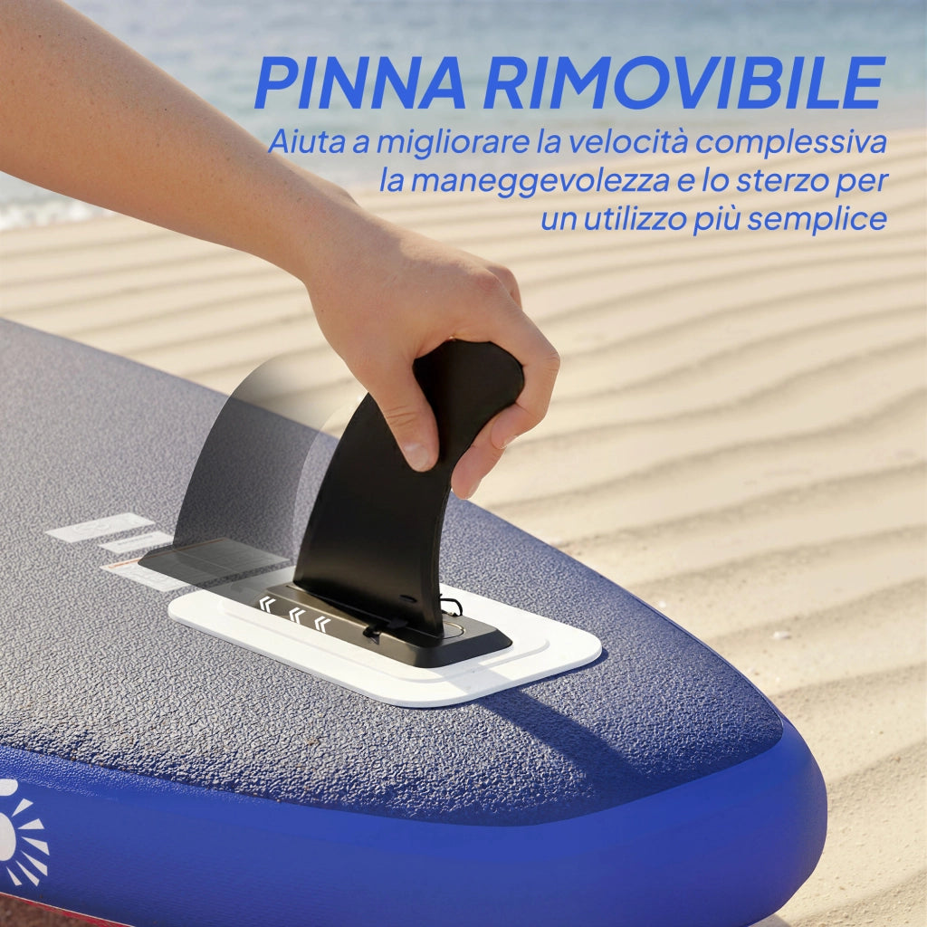 Sup Gonfiabile con Pagaia e Accessori ¨C zephmum ¨C Blu Rosso Rosa Plastica EVA 305x89x15 cm