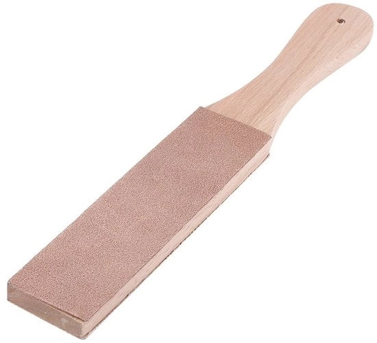 Scheermes Strop Dubbelzijdig - Slijpsteen per Messa - Cintura di Polimento in Pelle - Scheda per Affilare Messa con Maniglia - Adatto per Diversi Utilizzi - Dimensioni 27.7cm x 4.3cm x 1.2cm