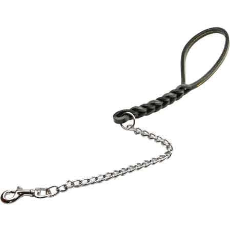 GUINZAGLIO PER CANI DOPPIA TRECCIA CON CATENA 600 mm