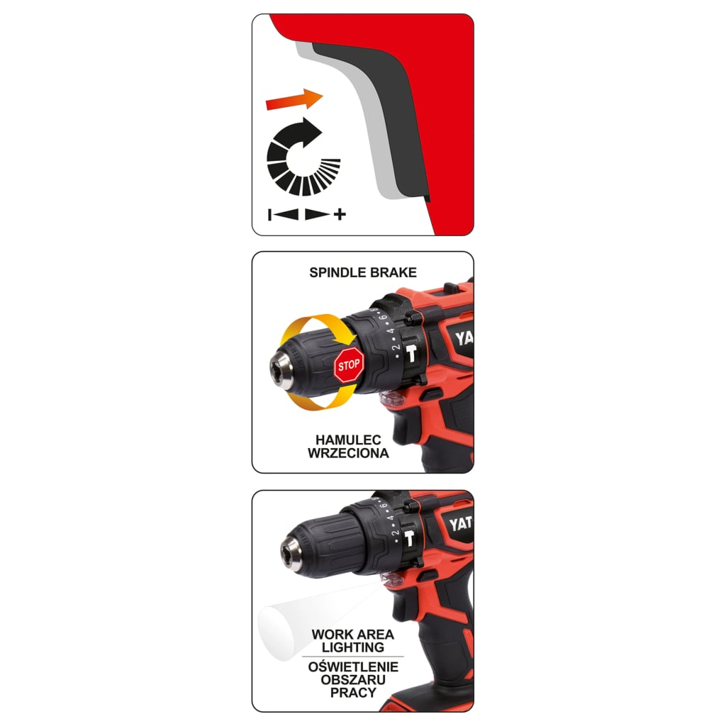 YATO Trapano Avvitatore senza Batteria 18V 40Nm 434505