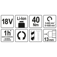 YATO Trapano Avvitatore senza Batteria 18V 40Nm 434505