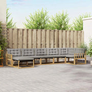 Set di divani da esterno 7 pcs Bianco e Grigio Chiaro