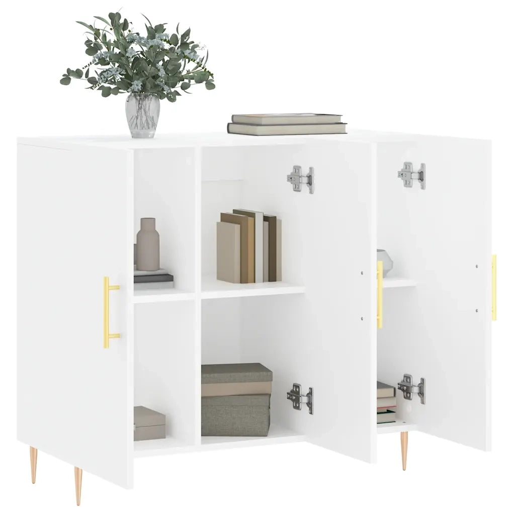 Credenza | Madia | Buffet da pranzo | Armadio da pranzo Bianca 90x34x80 cm in Legno Multistrato