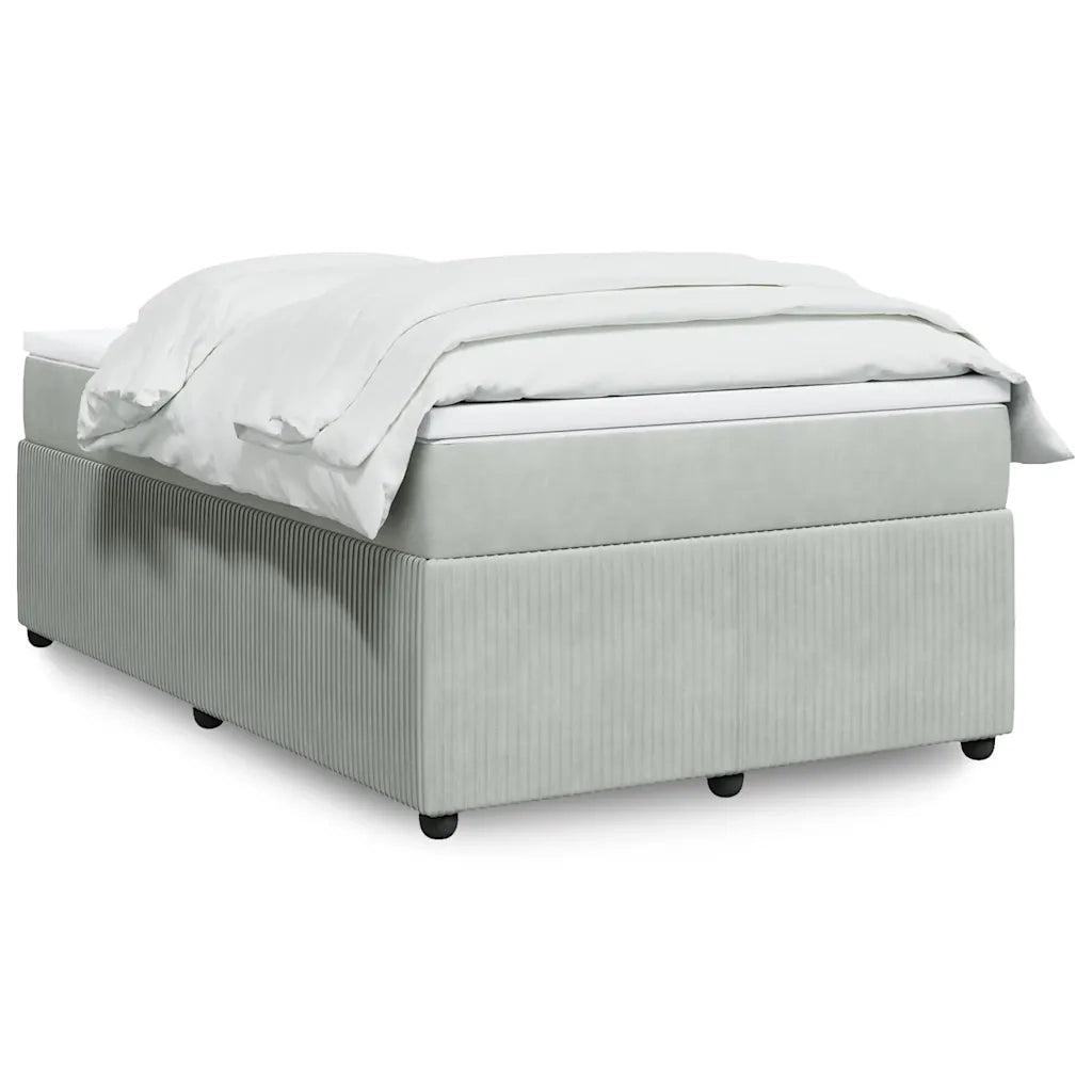 vidaXL Giroletto a Molle con Materasso Grigio Chiaro 120x190cm Velluto