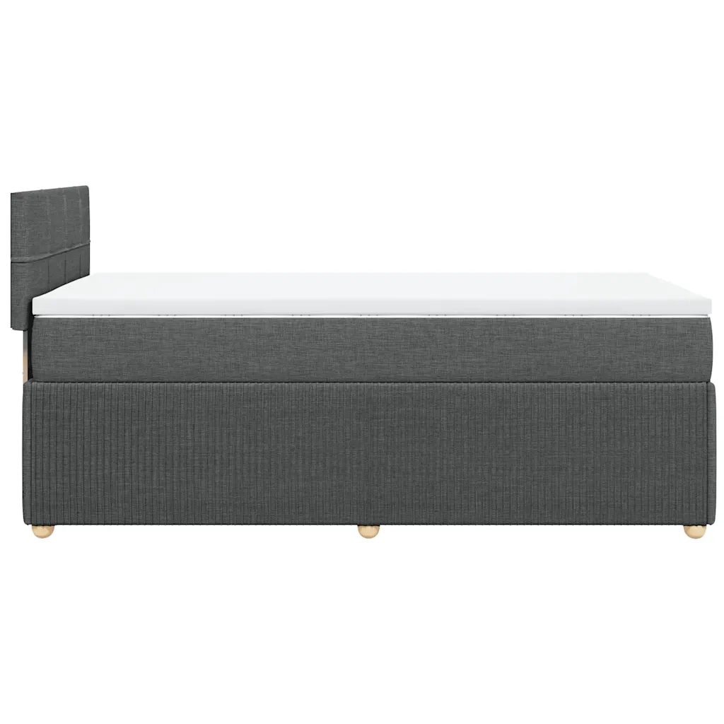 Giroletto a Molle con Materasso Grigio Scuro 100x200 cm Tessuto