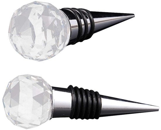 Stopper di vino decorativo - Stopper di vino - Stopper di flacone - Stopper di vino a vuoto - Set da 2 pezzi - Design in metallo