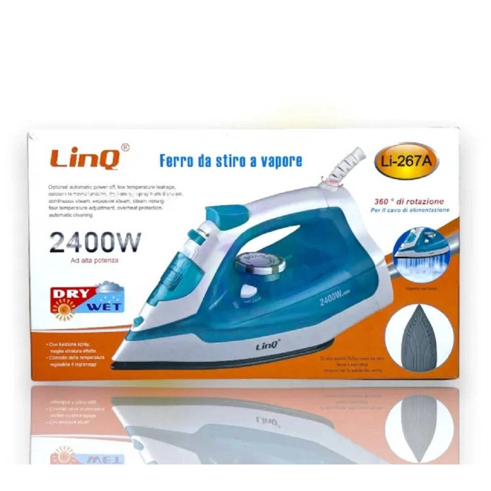 Trade Shop - Ferro Da Stiro A Vapore Steam Iron 2400w 200ml Li-267a Getto Piastra Temperatura -