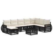 Set Divano da Giardino 9 pcs Nero e Bianco Crema polyrattan 3435511