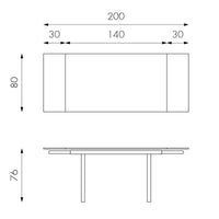 Tavolo Allungabile 140/200x80x76 cm in Vetro Temperato Tommy Trasparente
