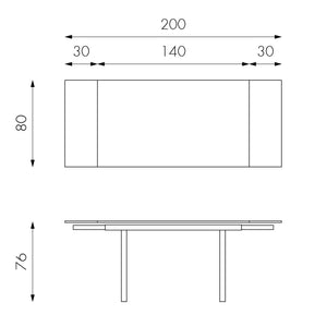 Tavolo Allungabile 140/200x80x76 cm in Vetro Temperato Tommy Trasparente
