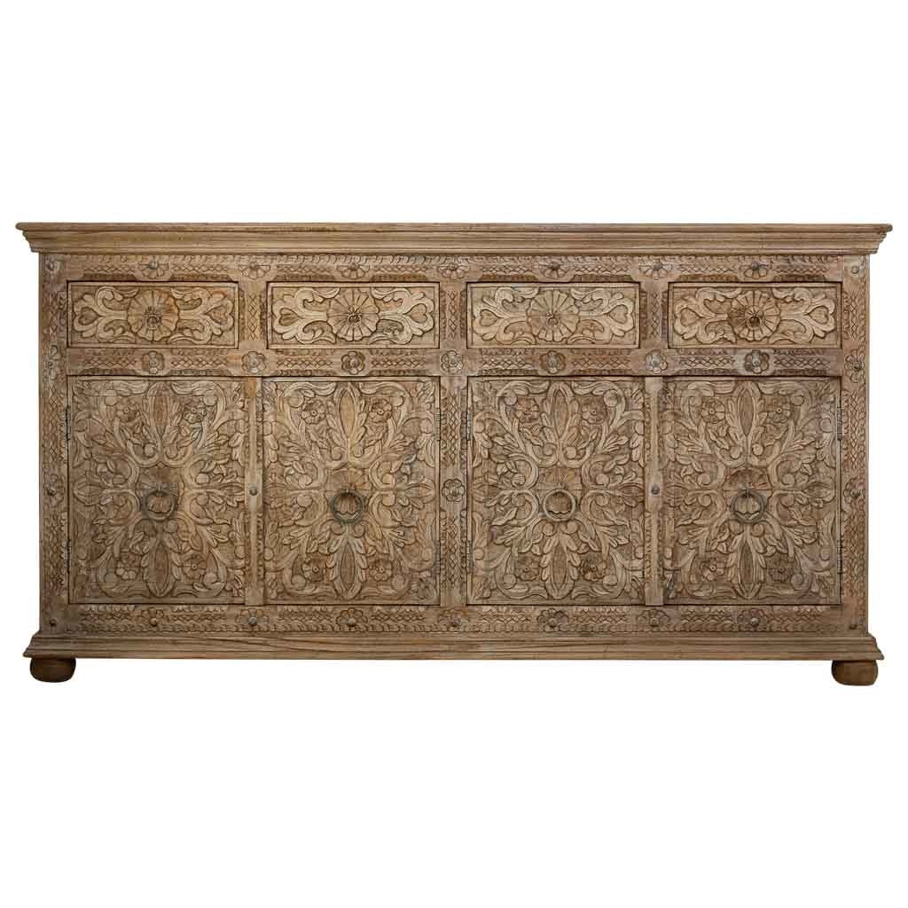 Credenza in legno artigianale marrone 180x45x96