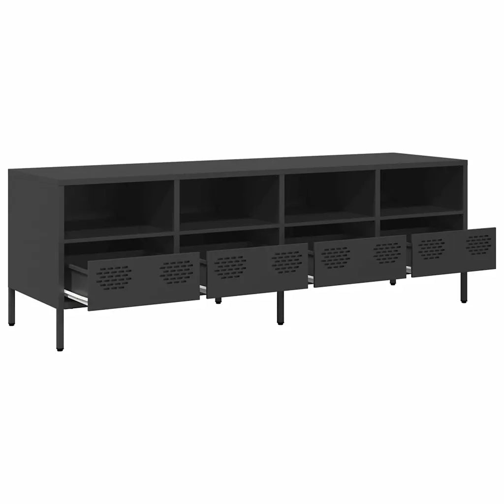 vidaXL Mobile TV Nero 135x39x43,5 cm in Acciaio Laminato a Freddo