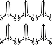 Display Standard 10 cm - 6 pezzi - Supporto per schede in acciaio nero - Supporto per foto - Standard per numero di tavolo - Ripiegabile e stabile