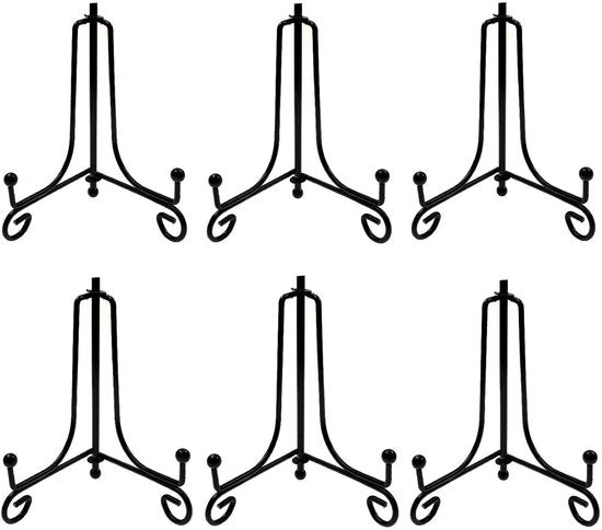 Display Standard 10 cm - 6 pezzi - Supporto per schede in acciaio nero - Supporto per foto - Standard per numero di tavolo - Ripiegabile e stabile