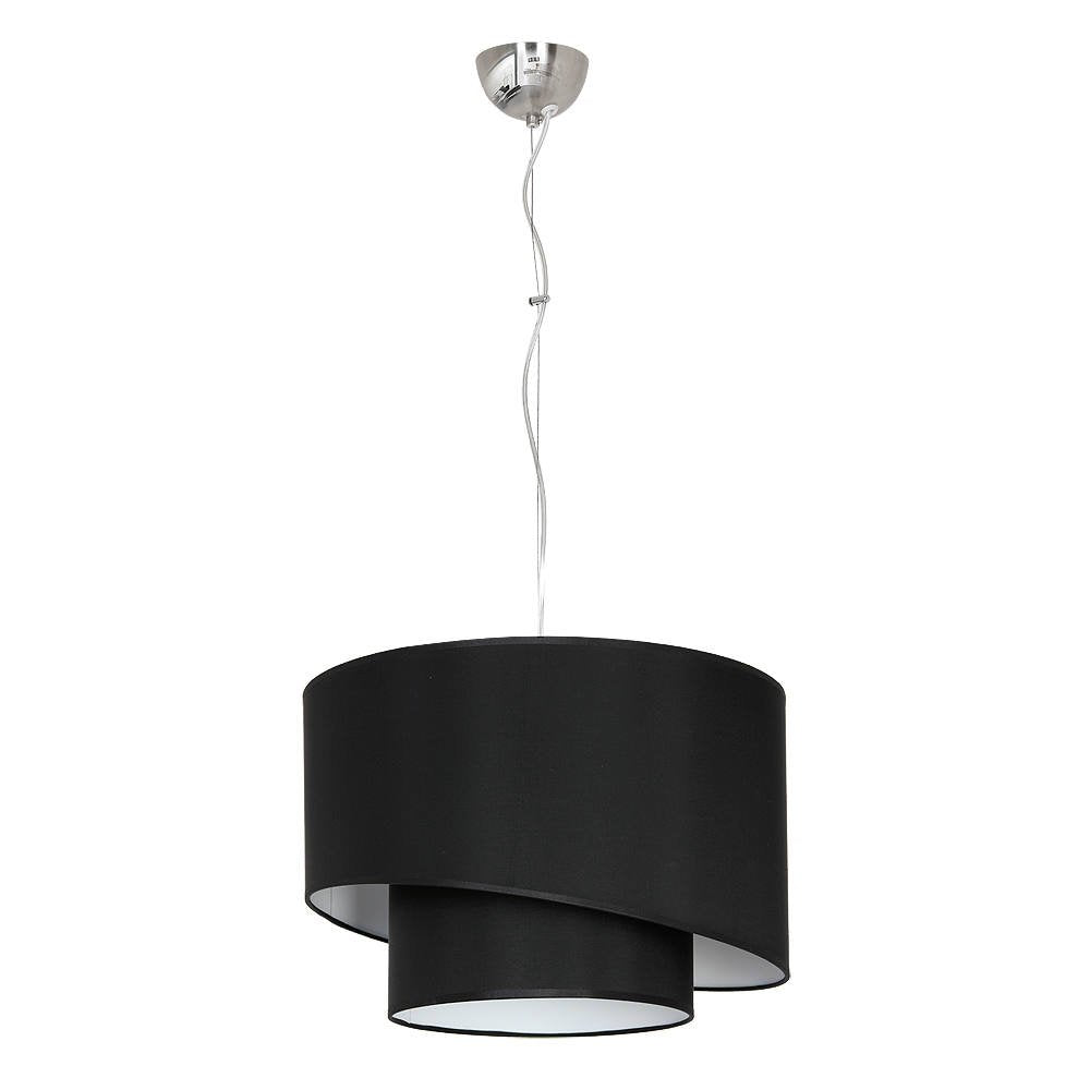 Ollastra, Lampada a Sospensione Materiale Struttura in Tessuto, Nero