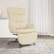 Poltrona Relax con Poggiapiedi Crema in Tessuto cod mxl 7024