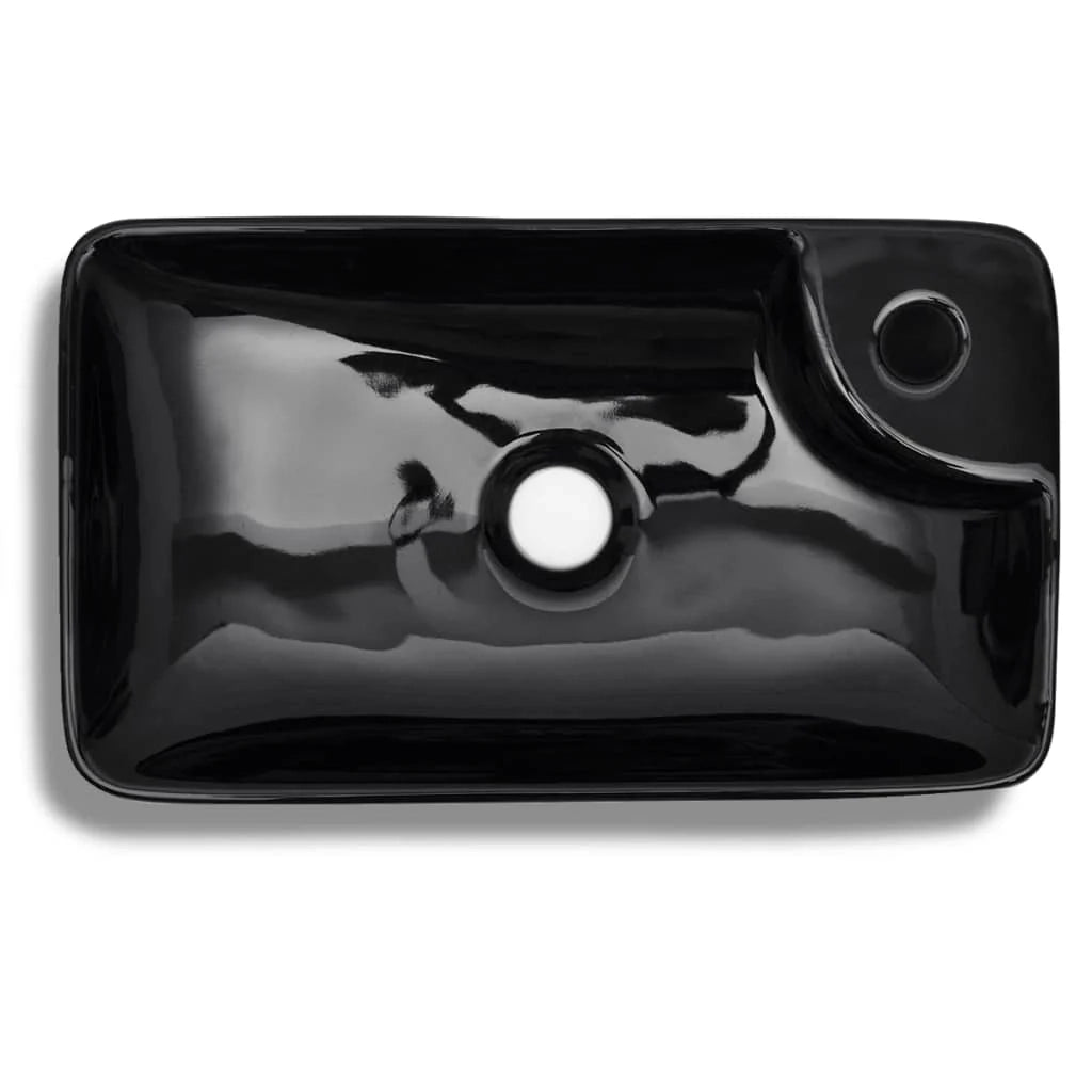 Lavabo da bagno con foro per rubinetto 44 ​​x 25 cm ceramica nera 02_0002510
