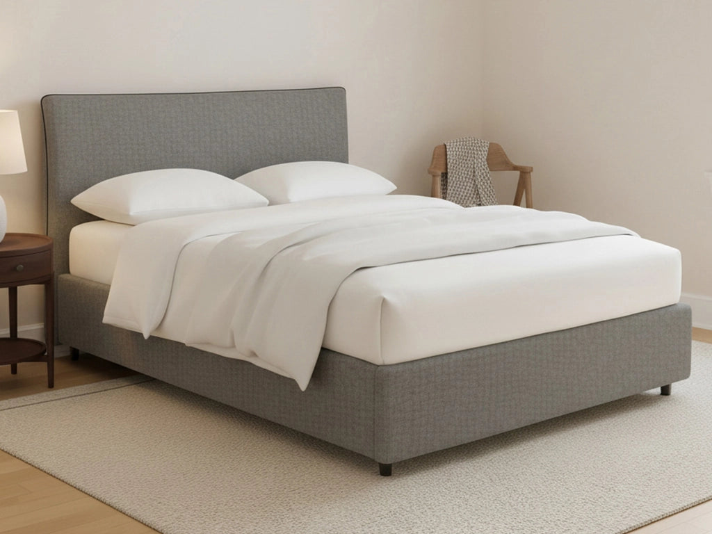 Crewe, Letto Matrimoniale Sfoderabile Made in Italy, Grigio Cenere