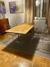 Tavolo fisso in rovere massello nodato spessore 4 cm. misura l.160 p.90 h.75 (1665) - Mobili 2G