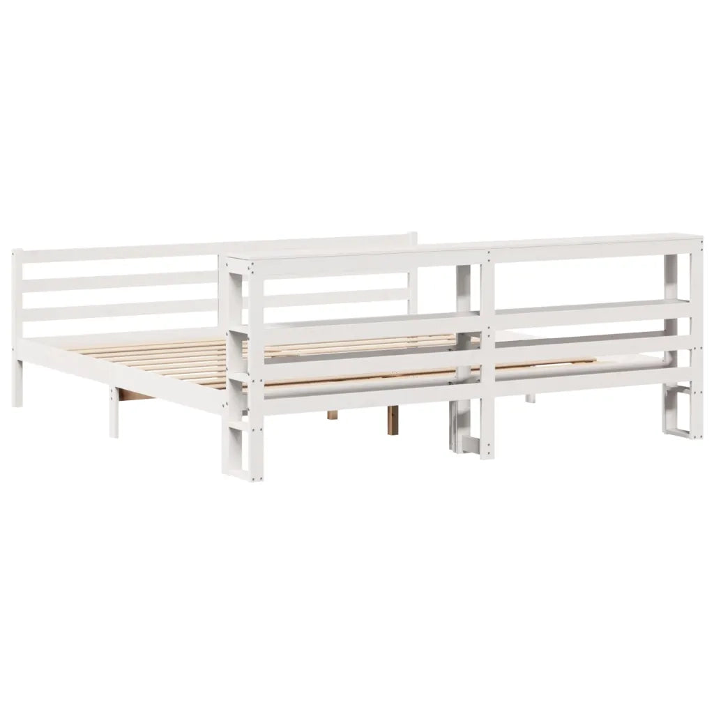 Letto senza Materasso Bianco 180x200 cm Legno Massello di Pino