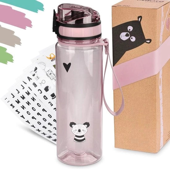Bottiglia di plastica per bevande non gassata 500 ml - per bambini - etichettatura personalizzabile - scuola - asilo - sport - bevande gassate - robusta - bottiglia per bambini attivi