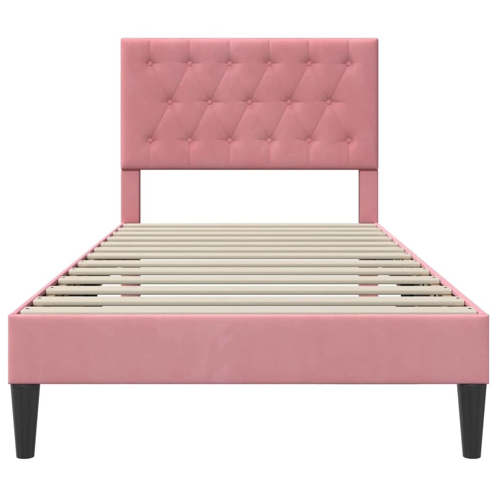 Struttura del letto con testiera Rosa 80 x 200 cm Velluto 42027628