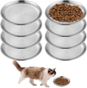 8 pezzi di ciotola per gatto in acciaio inossidabile - piatto di alimentazione per gatti e piccoli cani
