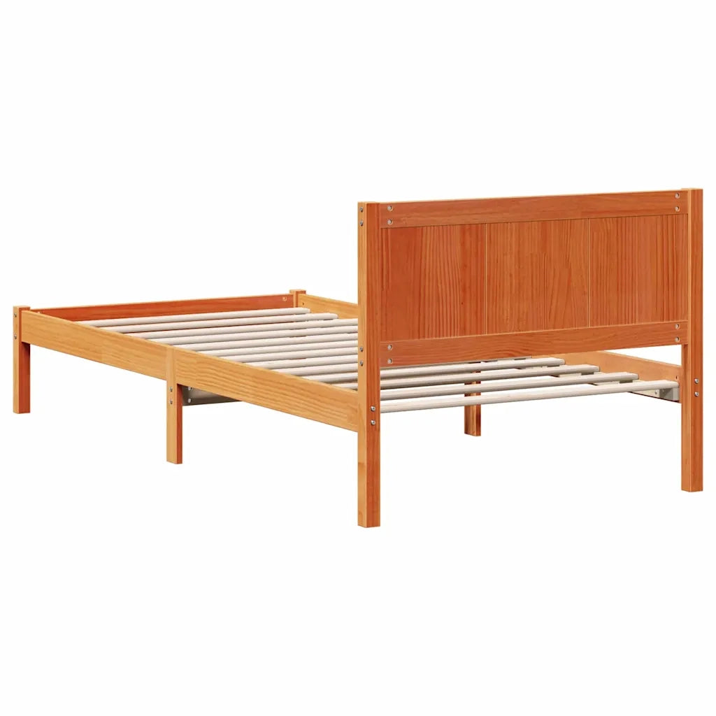 Struttura del letto Marrone 90 x 200 cm Legno massello di pino 872208