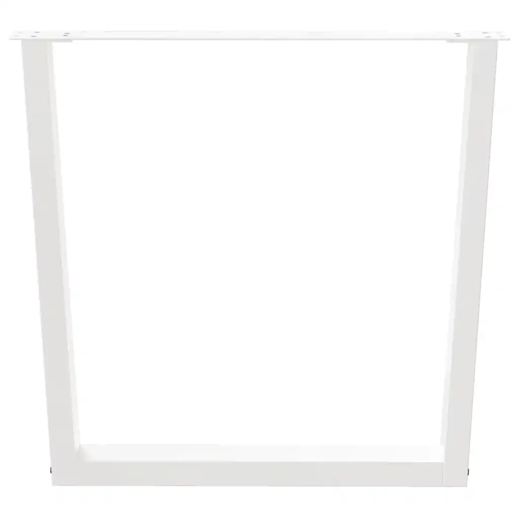 Gambe per tavolo da pranzo a forma di V 2 pz bianche 80x(72-73,3) cm in acciaio 4012649
