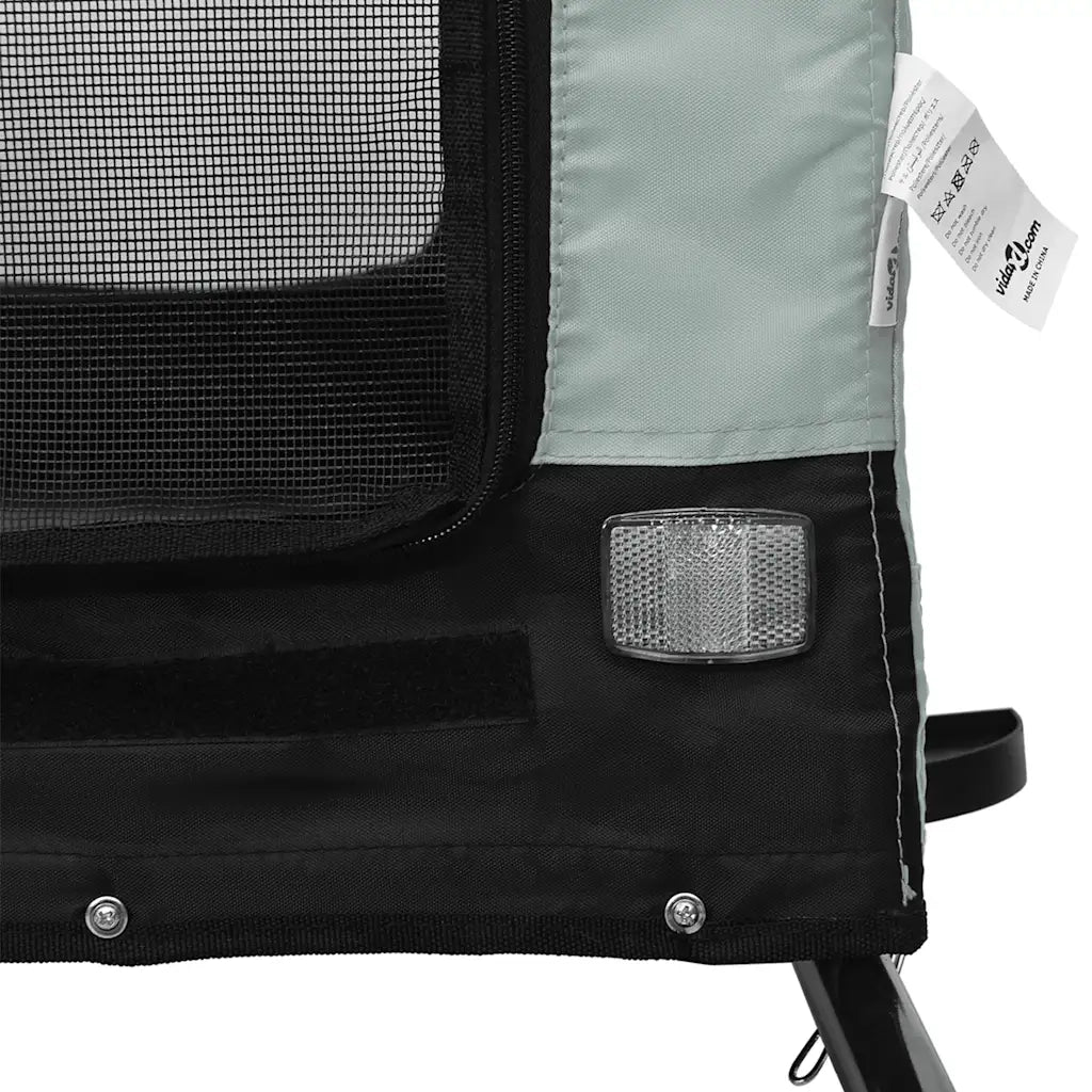 Rimorchio da Bici per Animali Grigio e Nero Oxford e Ferro CFW5480672
