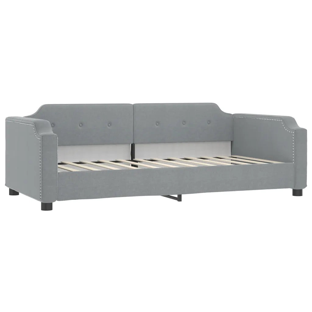 Divano Letto con Materasso Grigio Chiaro 100x200 cm in Tessuto 3197621