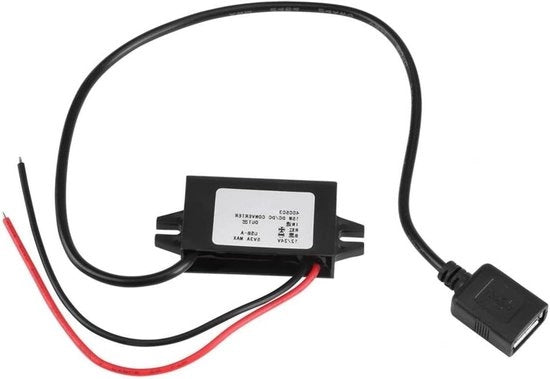 Adattatore DC-DC a cascata 12V/24V in USB 5V 3A Converter Regolatore Cavo Fili per Auto-Audio-Radio-Monitor Display LCD TV Ventilatore Generazione Energia Solare .