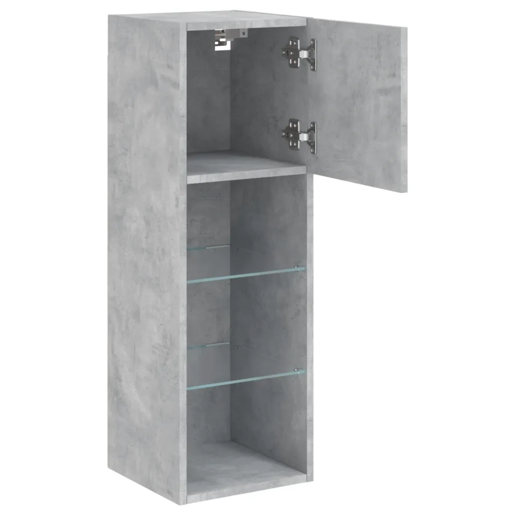 Mobile TV con Luci LED Grigio Cemento 30,5x30x90 cm 837007
